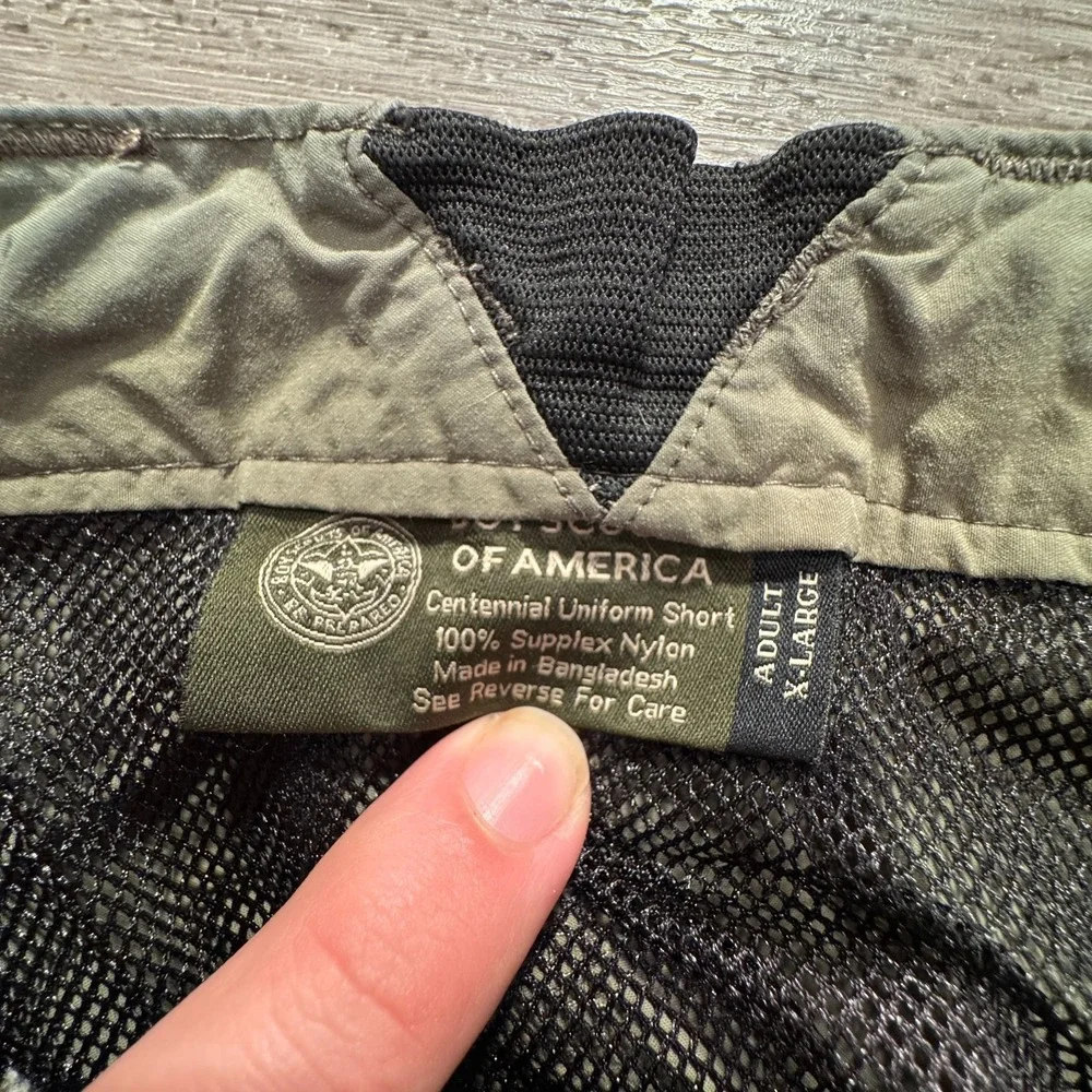 Boy Scouts of America Cargo Shorts Mens XL Green Nylon Outdoor‎ Utility Hiking